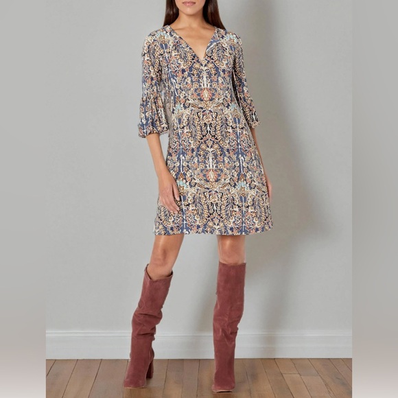 Tommy Hilfiger Womens Tie Neck Short Mini Dress, Size 14 New w/Tag - Picture 1 of 9